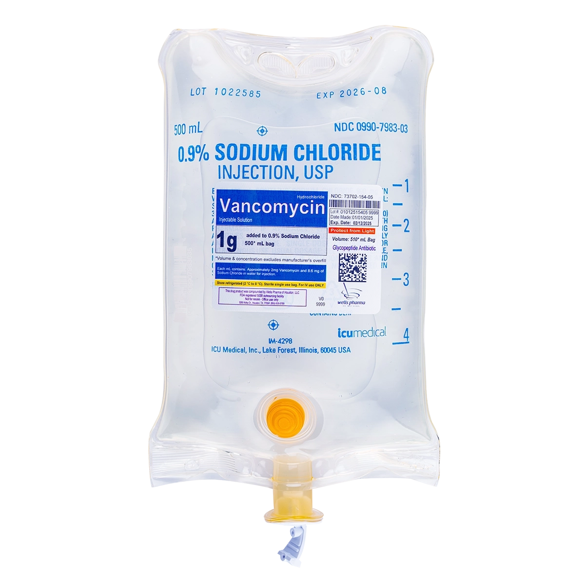 Vancomycin 1 g - 500 mL